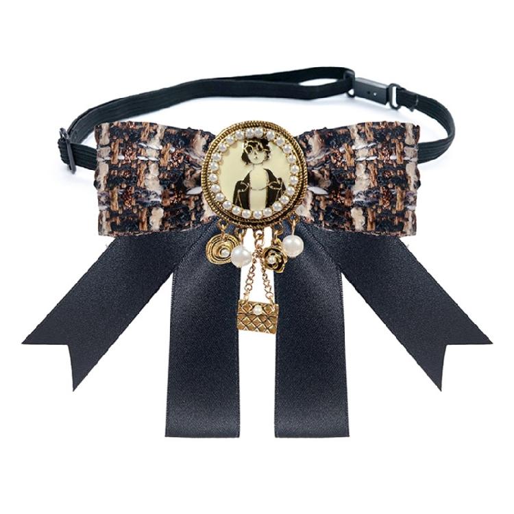 Lightweight Alloy Ribbon Brooch Pin Bowtie Vintage British Charm Corsage Pin For Outerwear Travel Outfits
