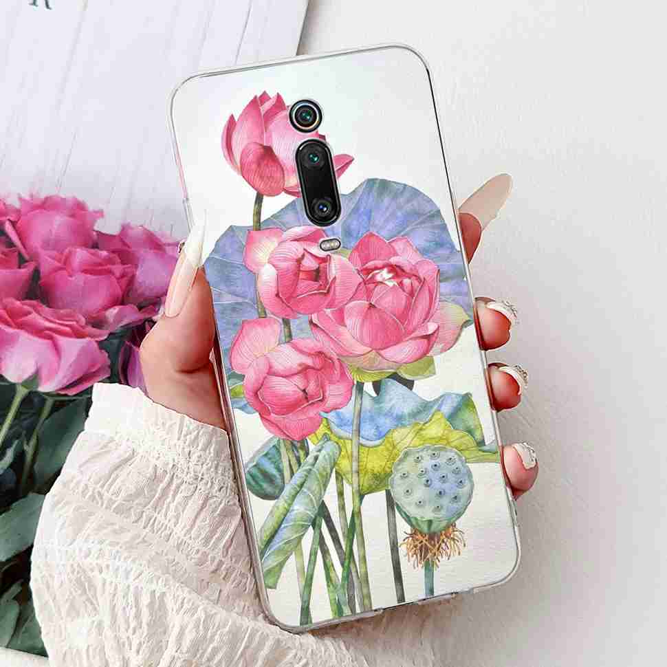 For Xiaomi Mi 9T M1903F10G Case Fashion Painting Soft Silicone TPU Cover For Xiaomi Mi 9T Mi9t 6.39" Flower Girl Phone Casing