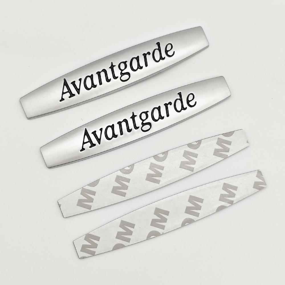 2pcs 3D Metal Logo Avantgarde EXCLUSIVE Sticker Grand Edition Emblem Car Fender Badge For Mercedes Benz AMG Car Accessories