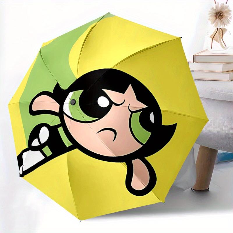 Powerpuff Girls Automatische Winddichte Paraplu - Opvouwbaar met 8 IJzeren Baleinen, Draagbaar voor Buiten, Cadeau, Buitenparaplu, Speels Accessoire, Du