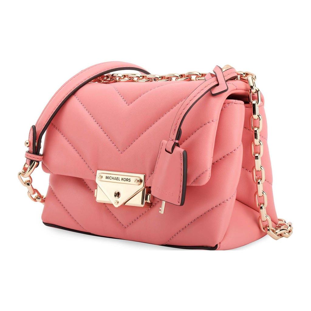 Michael Kors Mk Cece Gold Buckle Chain Solid Flap Commuter Lambskin Crossbody Shoulder Bag Women Bags Light-Pink 32T9G0EC1L-644