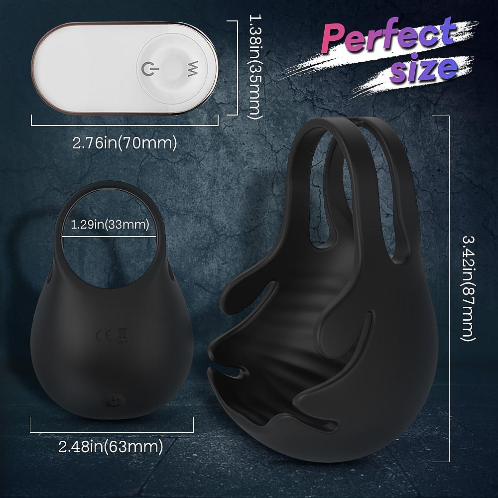 Penis Hoden Vibrator Massager Sex Spielzeug für Männer Verzögerung Ejakulation Männlich Drahtlose Fernbedienung Übung Ei Hodensack Stimulator