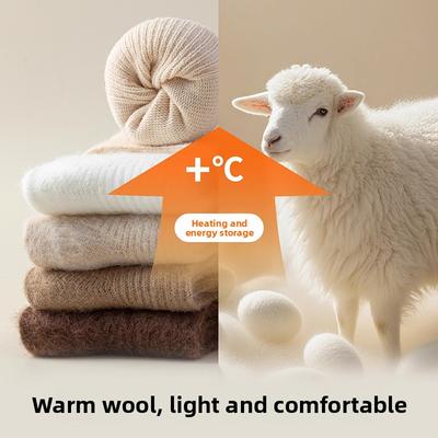 Wollsocken für Damen, Warm im Herbst und Winter, Kaschmirsocken, Kältebeständig und Gefrierfreie Füße, Haussocken, Dicke Socken