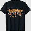 Cheer Girl Pumpkin Skeleton Halloween T-Shirt