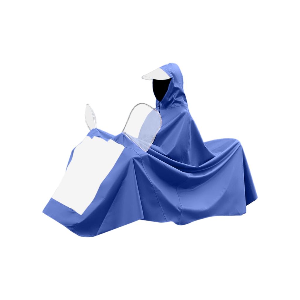 Extended Thickened One Piece Motorcycle Rain Poncho for Electric Scooter Dual Rider Outdoor Riding Waterproof Cover