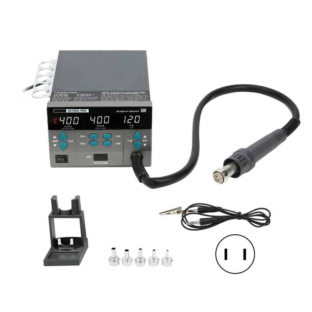 Iron Desoldering Station Hot Air Gun Digital Soldering Rework 4 Seconds Heating 8610DX Pro 1000V