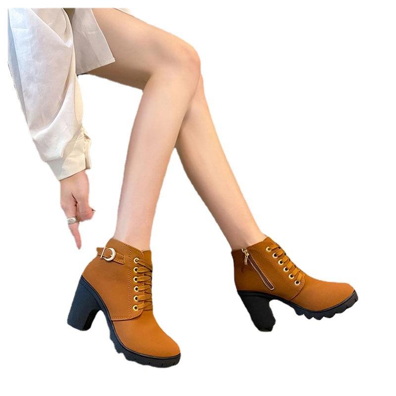 Women's Ankle Boots Free Shipping 2024 Autumn Fashion Elegant Faux Suede Elegant Concise Solid Colors Warm Casual Shoes Ladies