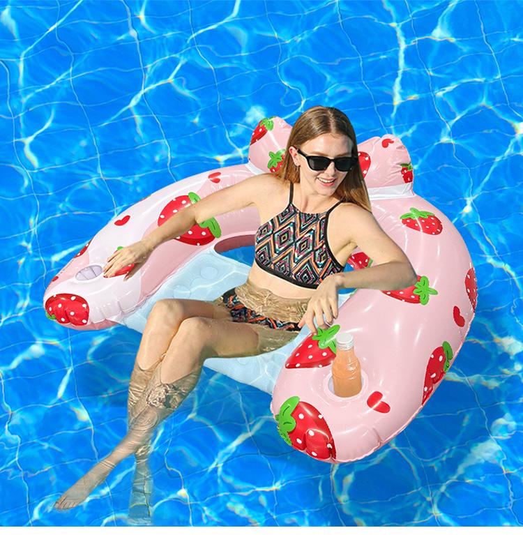 2026 New U Shaped Pineapple Inflatable Float Thickened PVC Single Seat Floating Bed For Summer Pool Beach Water Entertainment
