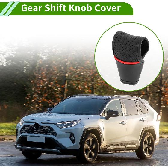 

Universal SUV Gear Shift Knob Cover Stick Shifting Handle Protector Automotive Manual Leather 1 Pc Anti-Slip Black