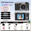 Retro Mirrorless Digital Camera with Folding Selfie Screen, 16x Zoom, and Portable Recording.