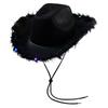 Breathable Hat Cowboy With Bright Led Trim And Large Brim For Outdoor Activities