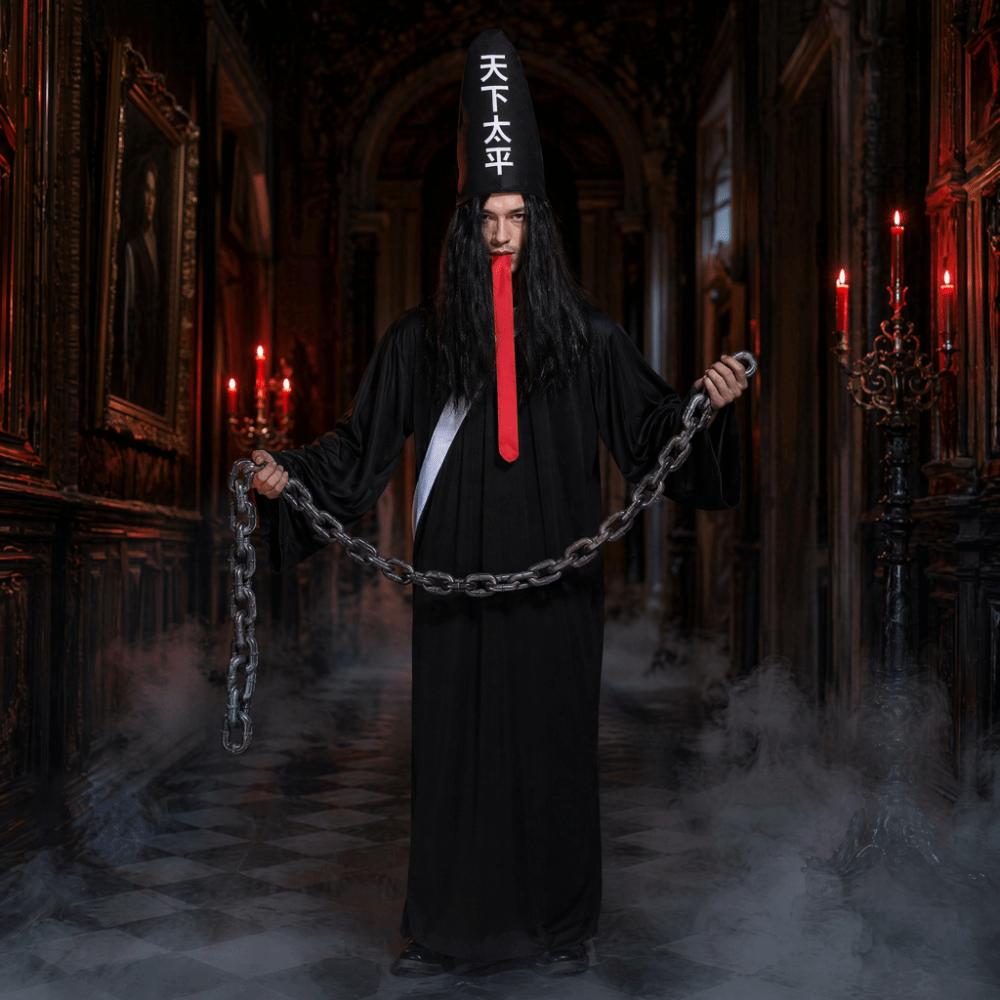 Fan Wujiu Chinese Soul Escort Costume Chinese Underworld Hei and Bai Wuchang Ghost Festival