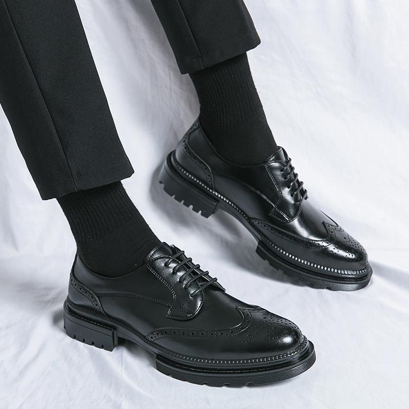 Fashion Men Formal Shoes High Heels Business Dress Shoes Male Oxfords Pointed Toe Formal Shoe for Man Luxury Wedding Party Leather Shoe