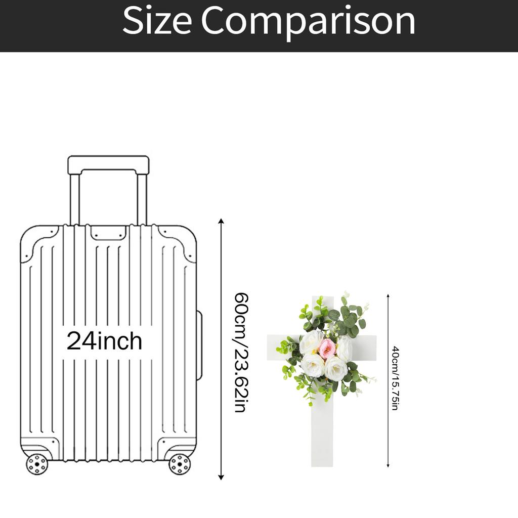 Påskkors Konstgjord Blomsterdekoration, Högtidsfest Väggdekoration, Utomhuskrans, Dörrhänge, Vägghänge