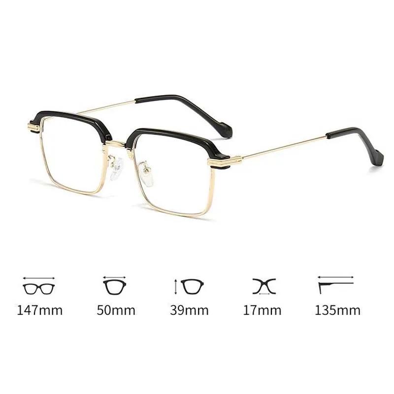 Men'S Business Reading Glasses Male Half Frame Hd Lens Far Sight Hyperopia Eyewear New Trend Unisex Presbyopia With Degrees+4.0