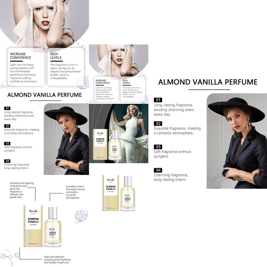Elegant Vanilla Fragrance Perfume With Almond Sweetness For Lasting Allure