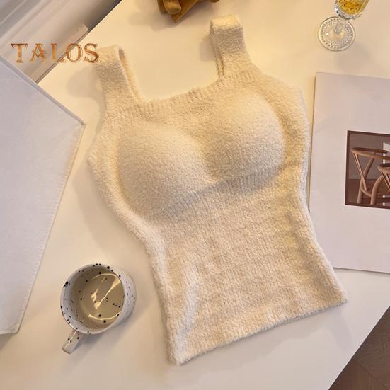 Winter Women Thermal Vest with Chest Pads Seamless German Velve Lining Fast Temperature Lock Heating Slim Fit Elastic Sleeveless Inner Wear Bottoming