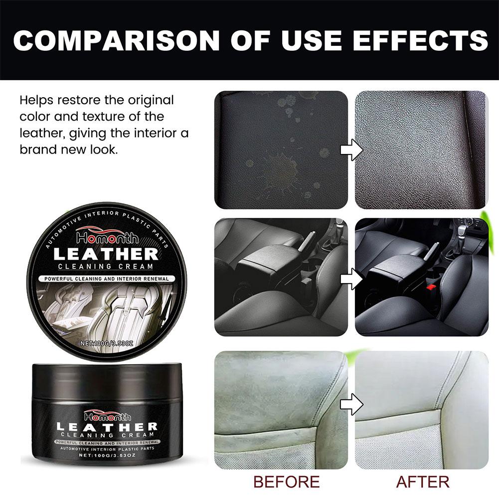 Leather Cleaning Cream Long Lasting Leather Maintenance Car Seat Sofa Scratch Crack Restoration Interior Polishing Stain Removal