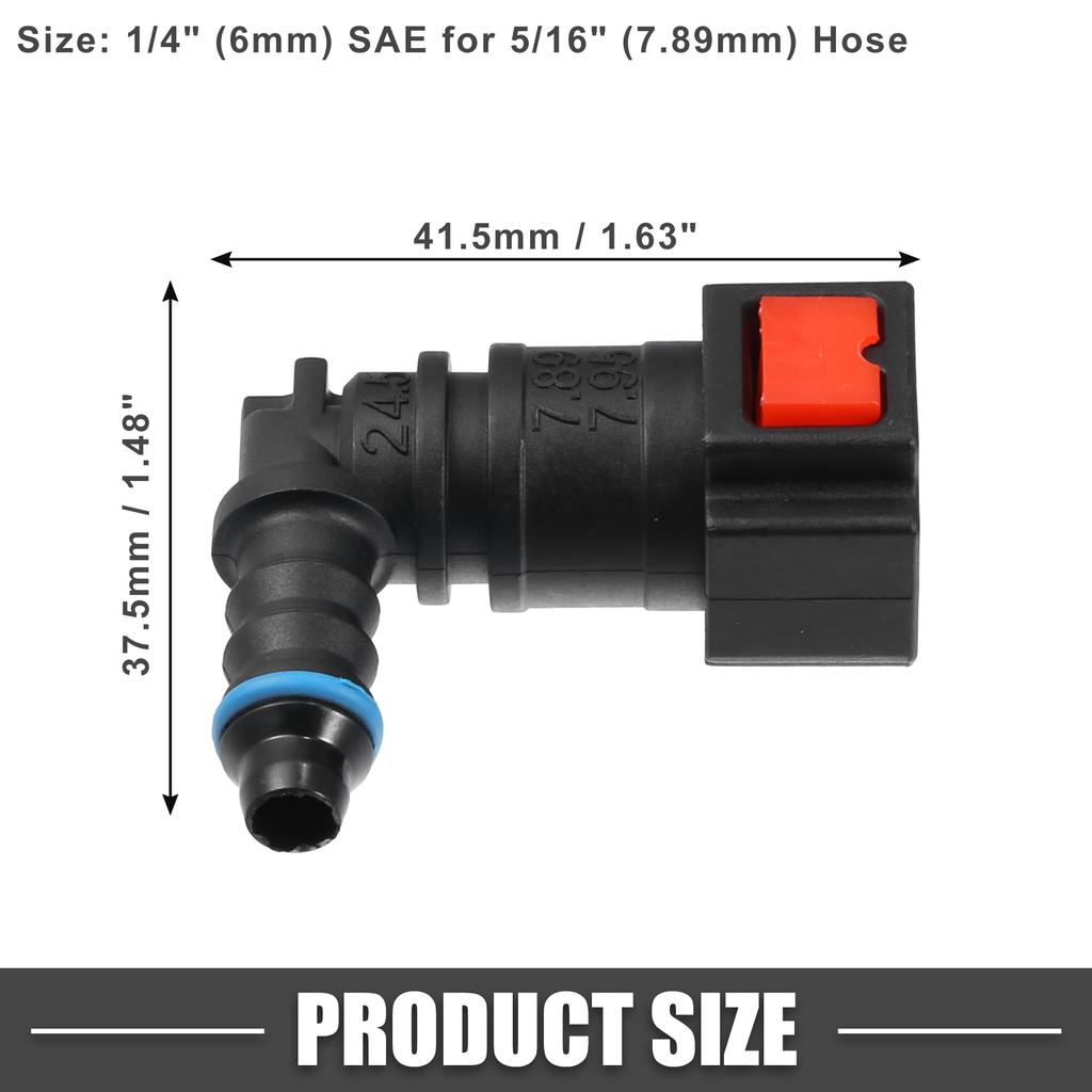 A ABSOPRO Auto Kraftstoffleitung Schlauch Schnellverschluss 90 Grad 5/16" 7.89mm SAE
