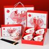 Frieden und Freude Keramikschale & Essstäbchen Geschenkset