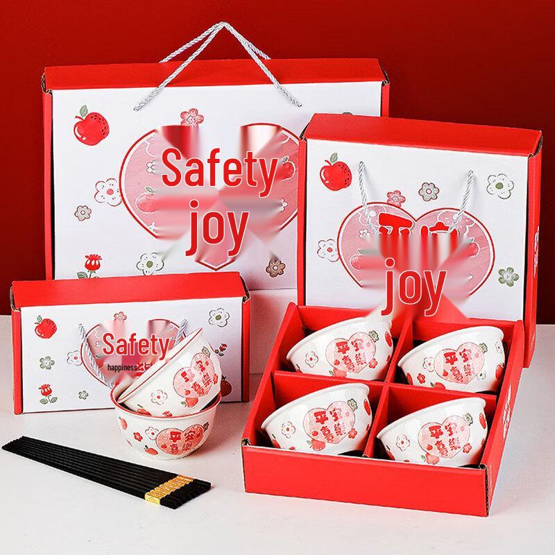 Frieden und Freude Keramikschale & Essstäbchen Geschenkset