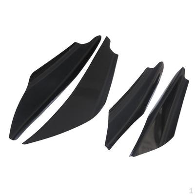 4 Pieces Universal Carbon Fiber Front Bumper Splitter Black