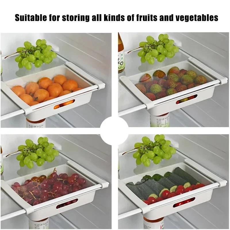 Kühlschrank Ei Obst Aufbewahrungsbox Schubladentyp Lebensmittel-Crisper Hängender Lebensmittel-Organizer Küchenzubehör Kühlschrank-Organizer Regal