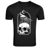 Raven Standing On Skull Gothic Dark Graphic T-Shirt
