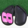 9PCS Golf Club Head Covers Waterproof PU Numbered Golf Club Head Protector for Outdoor Black
