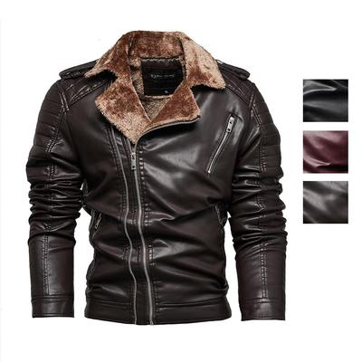 Men’s Faux Leather Jackets Fleece Lined Zipper Bomber Jacket Moto Biker Short Coat PU Motorcycle Racer Stylish Autumn Winter Outwear