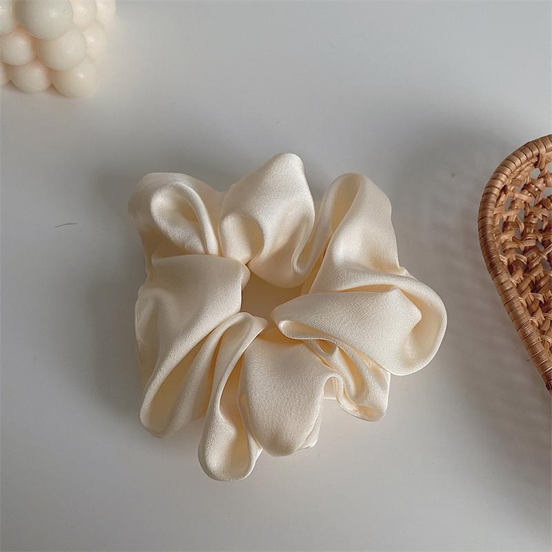 Chouchous en soie vintage pour cheveux, bandes élastiques pour cheveux, couleur unie, pour femmes et filles, couvre-chef, cravates pour queue de cheval, accessoires pour cheveux