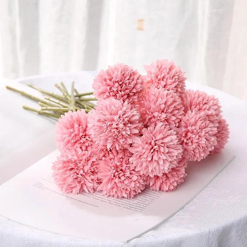 5Pcs Artificial Hydrangea Flower Bouquet Living Home Room Decoration DIY Vase Flower Fake Plants Party Table Wedding Decor