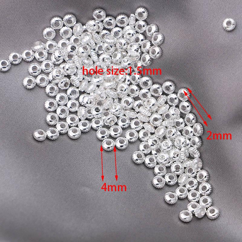 80Pcs 3Mm Silver Plated Copper Square Loose Spacer Beads For Jewelry Making Bracelet Necklace Diy Earrings Accessories Craft
