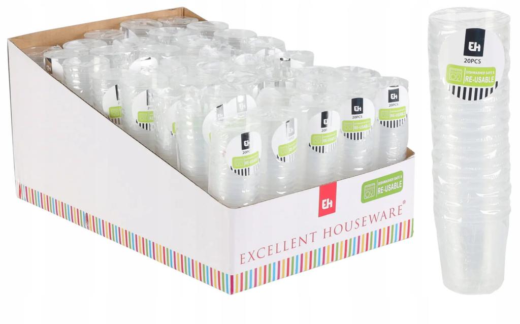 Plastic glasses for vodka shots, colored, 30 ml, 20 pieces