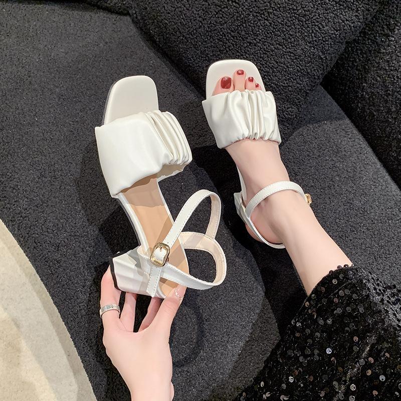 Fashion Shoes Slippers Soft Low Slides Women Heels Fashion Comfort Flat High Luxury Scandals Rome Pumps Fabric Casual PU TPR Hoof