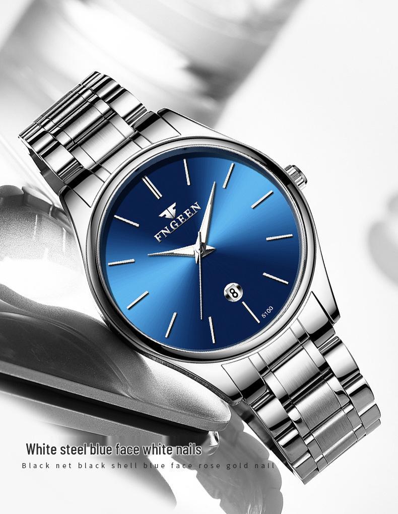 Fengzun Ultra-Thin Black Quartz Mesh Strap Waterproof Men's Watch