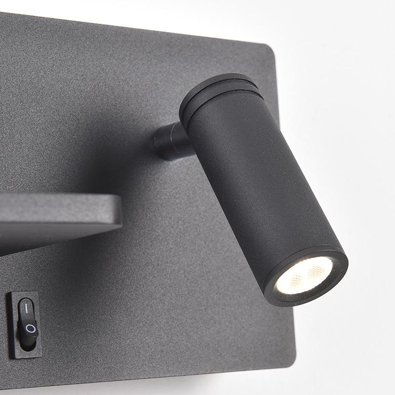 USB Wall Lamp: Modern LED Bedside Reading Light for Living Room, Guest Room, or Hotel