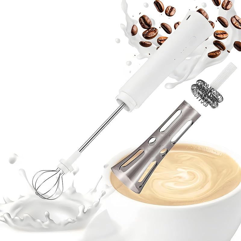 Rechargeable Milk Frother Hanheld, 5 - Function Whisk Electric Coffee Frother, Portable Handheld Frother Wand Drink Mixer for Matcha Lattes,
