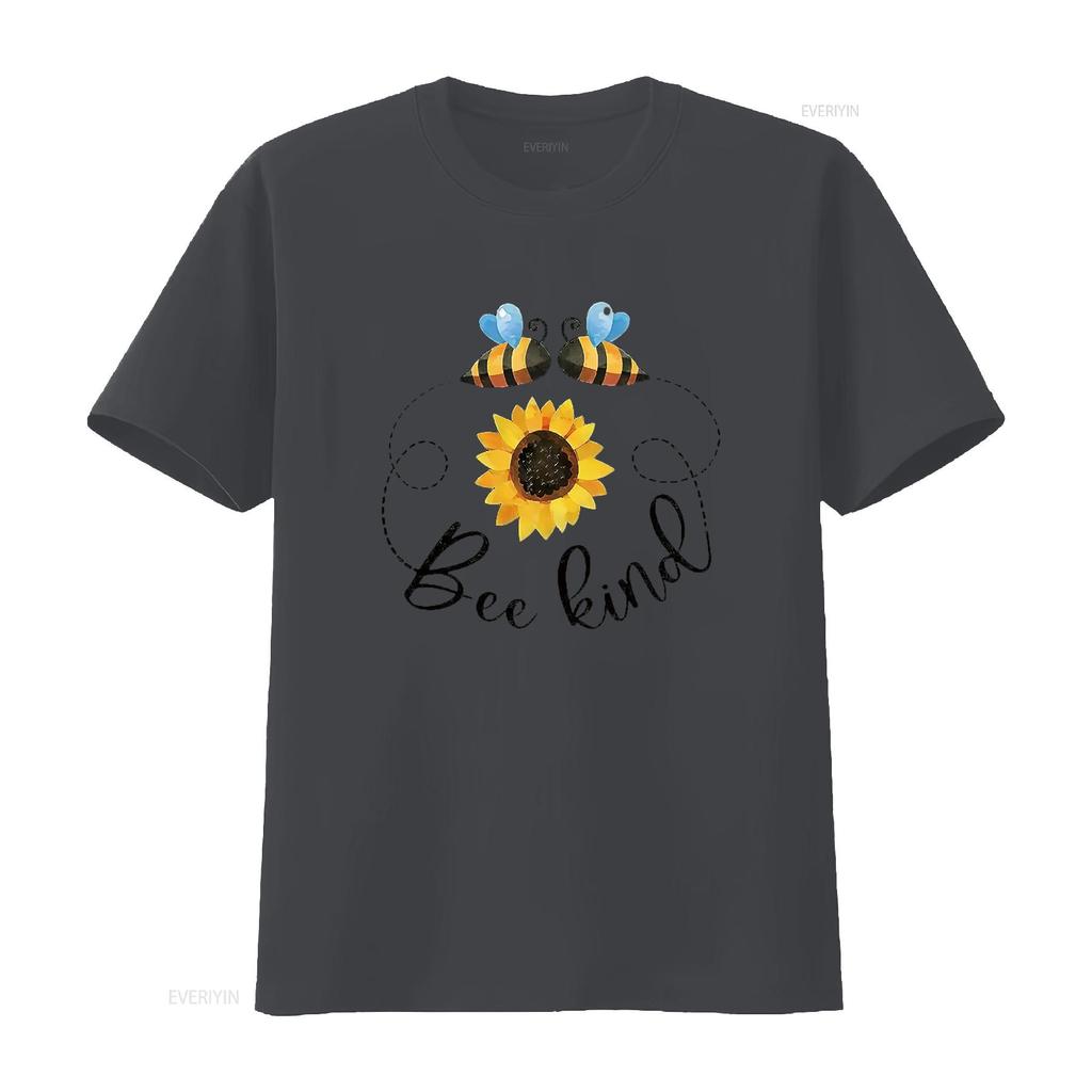 Bee Kind Bees And Sunflower Women S Plus Size T Shirt Black 2X Large Vintage Washed Casual Homme Unisex Graphic Stretched