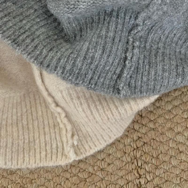 Womens Oversized Knit Cardigan Sweater High Neck Loose Fit Winter 2026 Colorblock Button Front Casual Chic