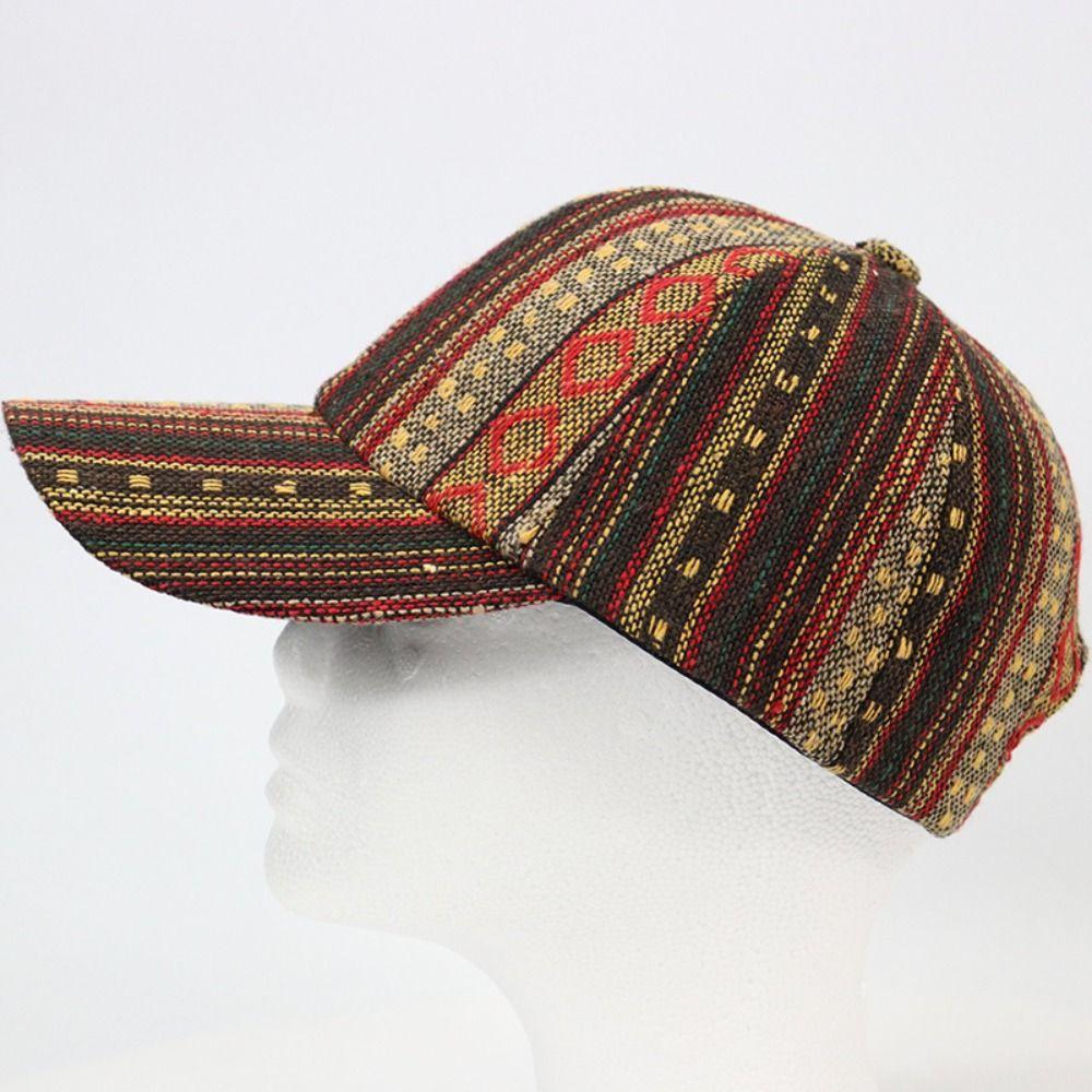 Berretto da Baseball Stile Bohemien Caschetto con Visiera Patchwork Colorato Casquette Regolabile in Tessuto Per Uomo Donna Unisex