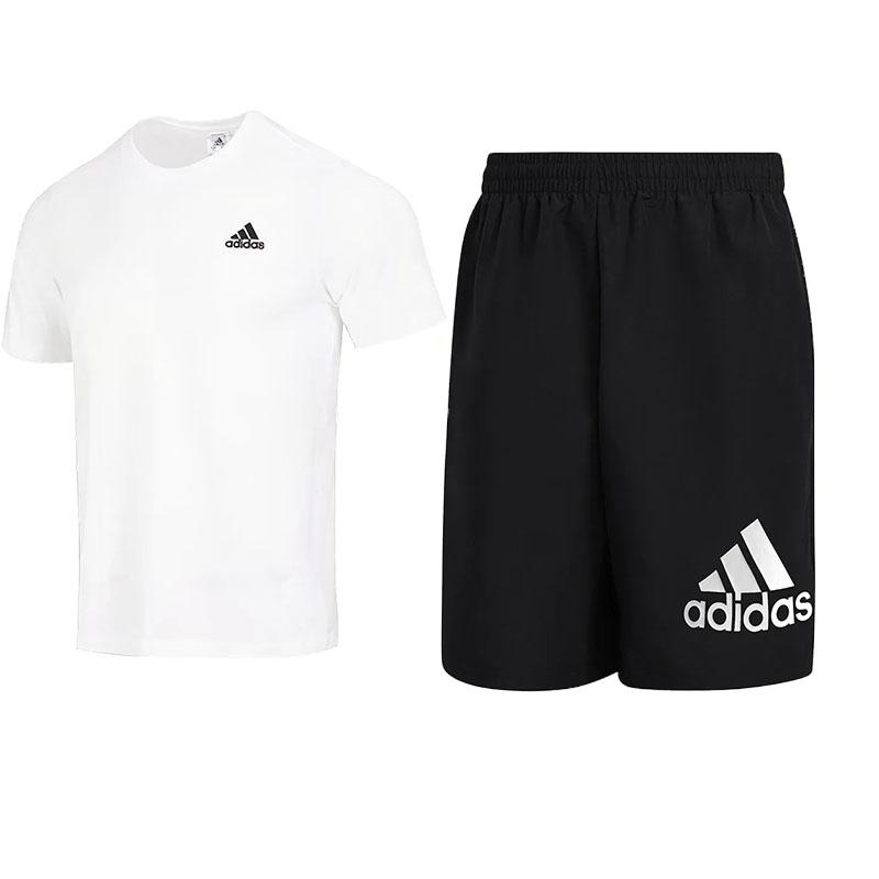 

Adidas Versatile Artistic Comfortable Simple Short Sleeve Shorts Casual Sports Set Unisex Sets IC9286+GV5923 XXL