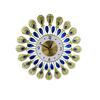 Crystal Leaves Wall Clock None-Ticking Silents Battery Operated Clocks Decorative Wall Clocks for Living Room Decors