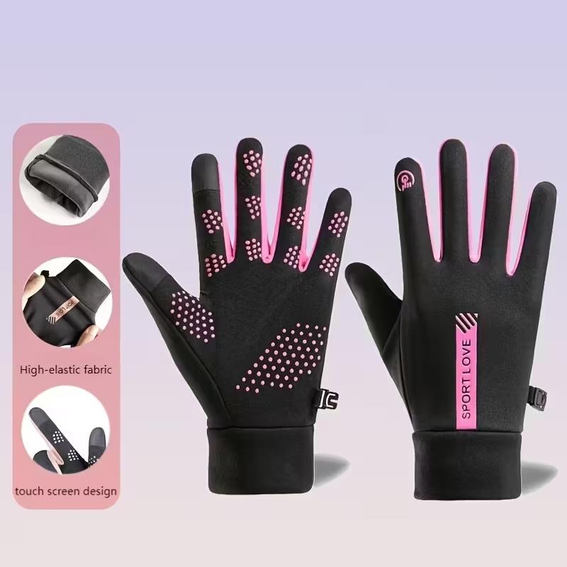 Winter Gloves for Women Thermal Fleece Cycling Gloves Cold Resistant Waterproof Mittens for Outdoor Running Skiing and Biking