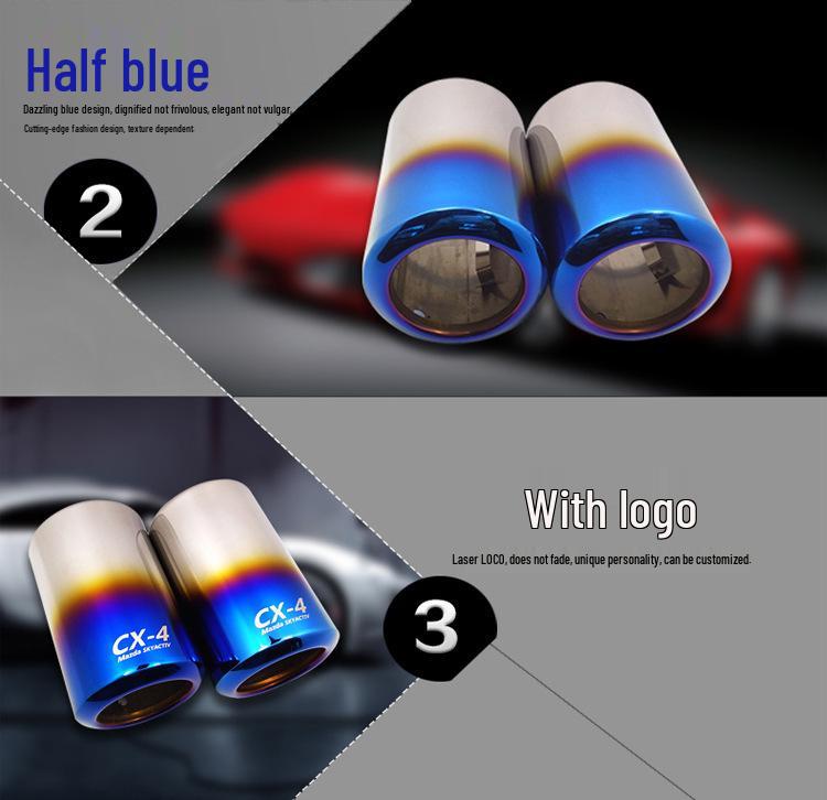 Mazda Atenza/Axela/CX-4/CX-5 Universal Titanium Black Exhaust Tailpipe Set