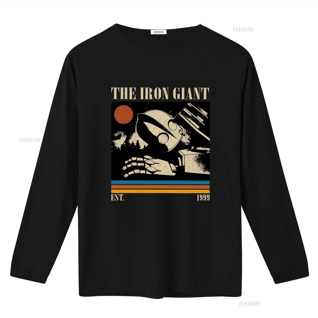 La Maglietta Gigante di Ferro Film Vintage Retrò Classica per lui Natale vintage Lavata Morbida moda Elasticizzata abbigliamento firmato