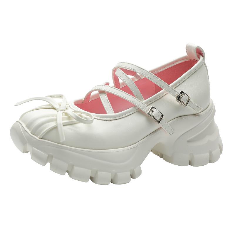 

In Stock 2026: Silver Thick Heel Platform Loafers for Petite Women - French Mary Jane Style 35 белый