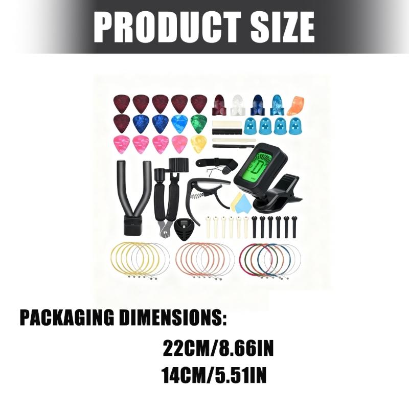 Guitar Accessories Pack with Guitar Strings, Bridge Pins, Bridge Saddles and Nut