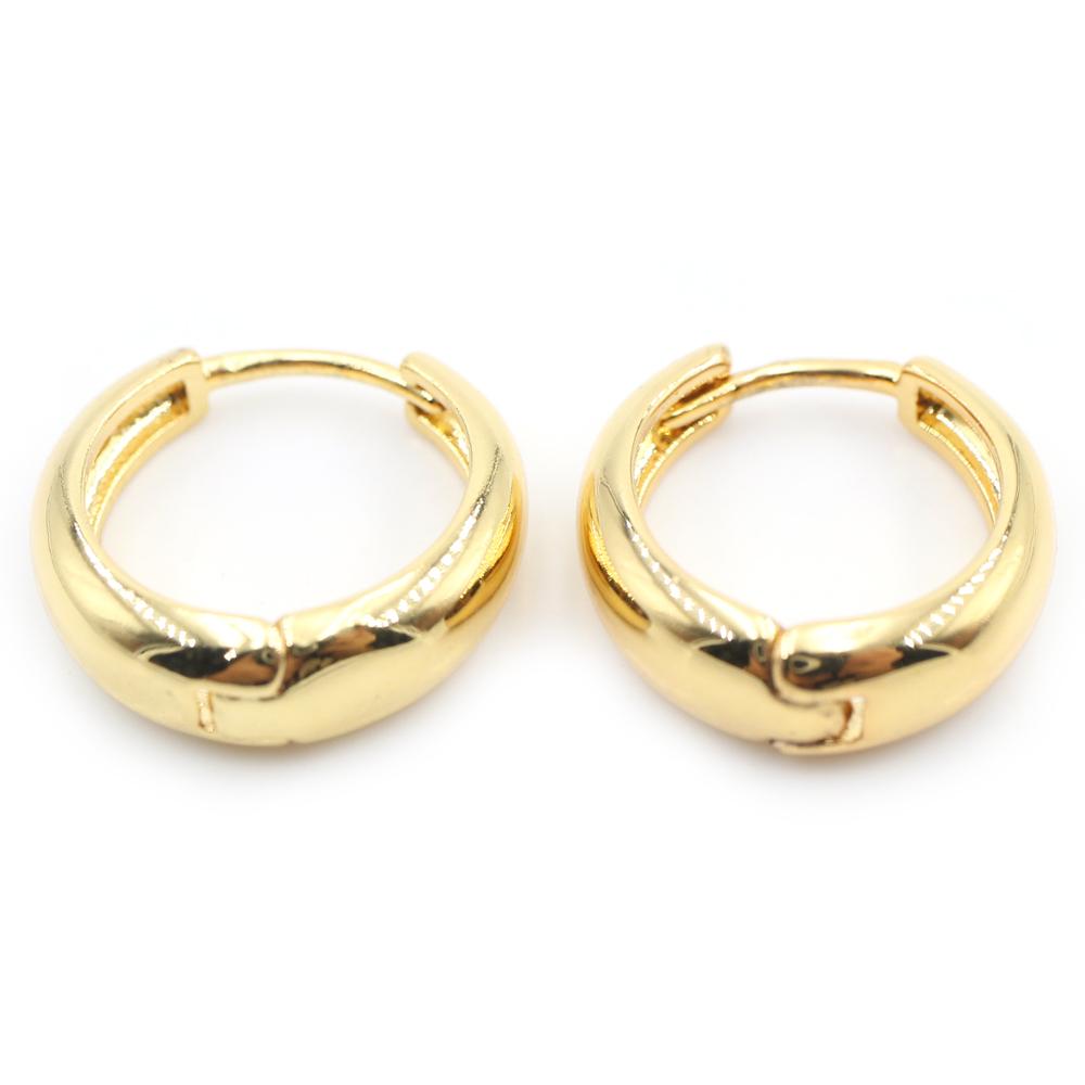 Alisouy 2pcs Copper Alloy Cute Curve Polishing Small Circle Round Hoop Earrings For Women Men Ear Cuff Brincos Hinged Jewelry