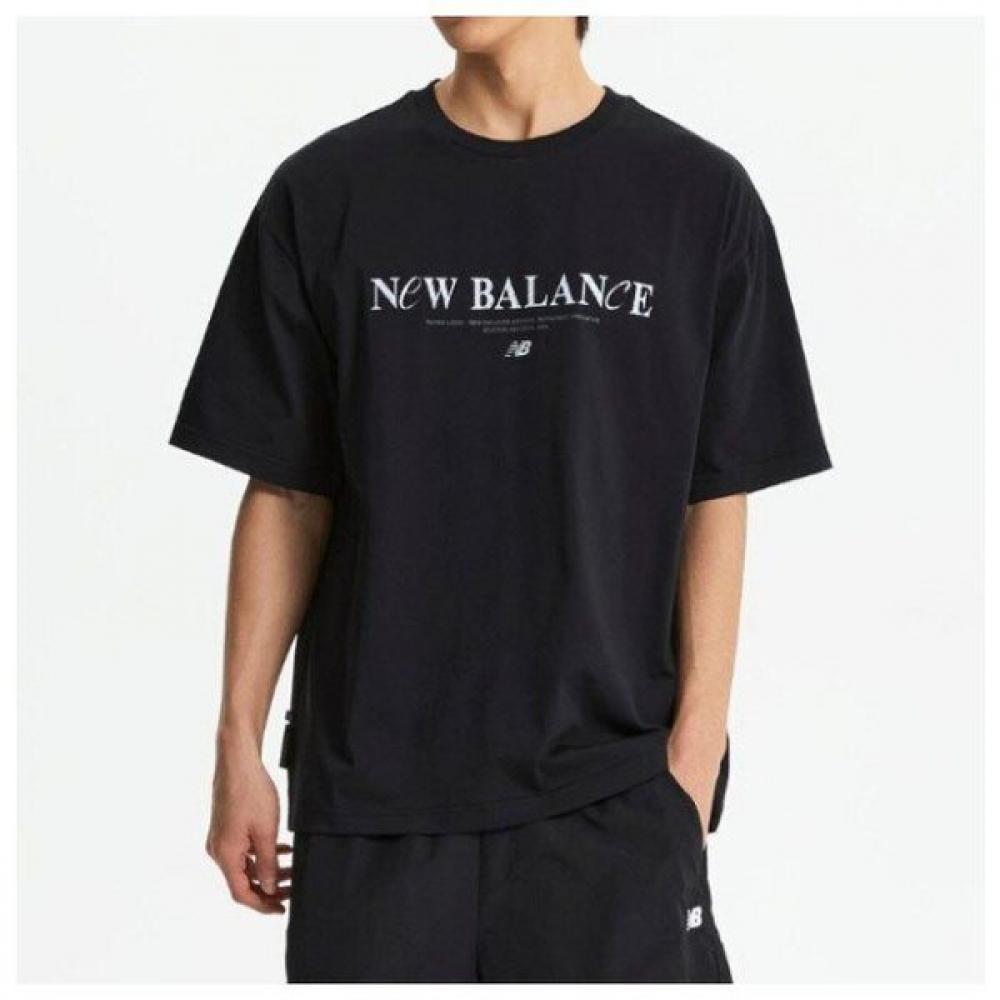 

New Balance Unisex Flying LeTTering ShorT Sleeve T shirT Semi Oversized Nbnef21433 19 090(S)